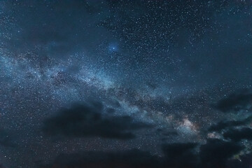 Wall Mural - night photos in the ukrainian carpathian mountains with a bright starry sky and the milky way