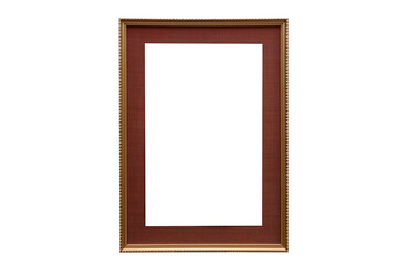 Old wood Antique Golden frame isolated on white background. Save with clipping path.