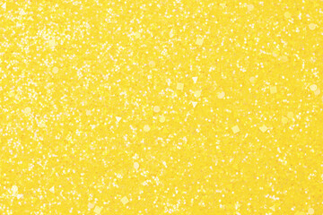 holographic bright yellow glitter real texture background.