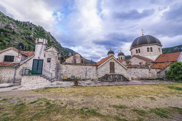 Wall Mural - Dome of Orthodox Saint Nicholas Church seen from walls of Old Town of Kotor, Montenegro