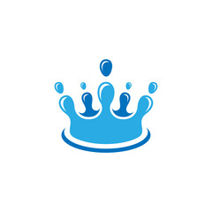 abstract crown water drop logo vector