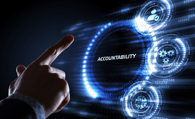 accountability, productivity and success concept. business, technology, internet and network concept