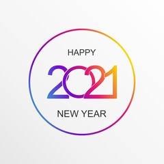 Wall Mural - Happy 2021 new year card  for your seasonal holidays flyers, greetings and invitations cards and christmas themed congratulations and banners.