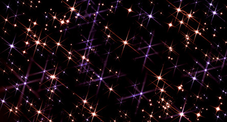 Wall Mural - golden sparkling gold stars in the night sky, christmas, holiday design