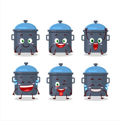 Poster - Cartoon character of blue kitchen pan with smile expression