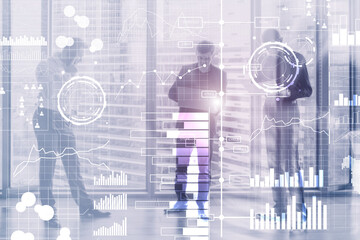 Wall Mural - business modern technology. bi business intelligence concept on virtual screen.