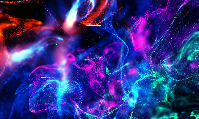 Wall Mural - Beautiful gradient particle smoke dust background.