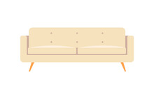 Vector Isolated Illustration Sofa For Living, Public Library Or Office