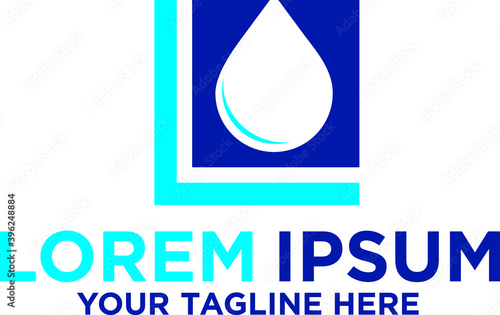 Drop water in letter L logo Stock Vector | Adobe Stock