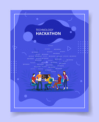 technology hackathon people sitting on chair meeting discussion for template of banners, flyer, books cover, magazines