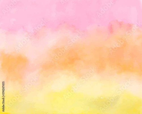 水彩のグラデーションの背景 オレンジ ピンク 黄色 フレーム Vector De Stock Adobe Stock