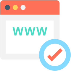 Wall Mural - domain approved flat vector icon