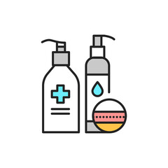 Wall Mural - Hydroxytherapy face color line icon. Pictogram for web page, mobile app, promo.