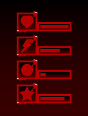 Wall Mural - set of horror game ui health, energy, nad star bar for gui asset elements vector illustration