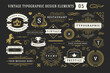 © provectors - Vintage typographic decorative ornament design elements set vector illustration