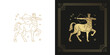 Zodiac sagittarius horoscope sign line art silhouette design vector illustration
