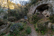 Ancient Bridge Of The Bull Along The Black River Of Terni