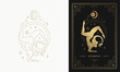 Zodiac scorpio girl character horoscope sign line art silhouette design vector illustration