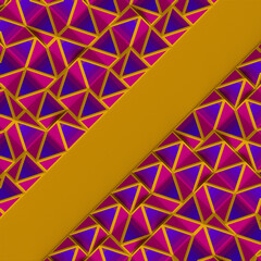 Leinwandbilder - Pattern of randomly arranged geometric shapes with diagonal place for your text. 3d rendering cover design illustration