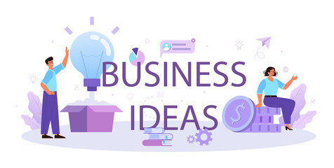 Wall Mural - Business idea typographic header. Creative innovation and brainstorm