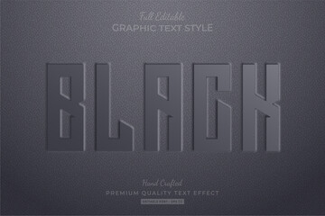 Wall Mural - Black Embossed Editable Text Effect Font Style