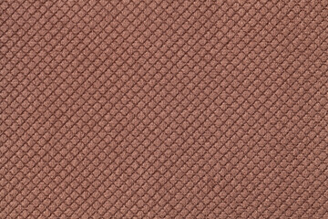 Wall Mural - texture of dark brown fluffy fabric background with rhomboid pattern, macro.