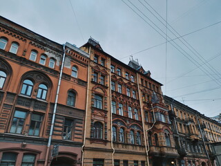 Saint Petersburg Russia - 6 March 2019: Buildings of the city of Saint Petersburg