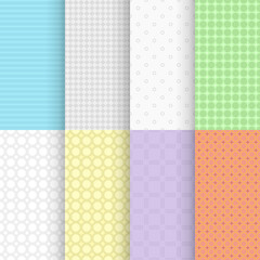 Sticker - simple vintage seamless patterns backs in set