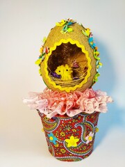 Easter souvenir egg with chick