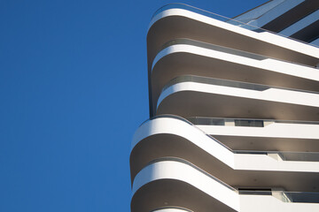 Modern architecture white building facade