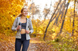 © alfa27 - pretty athletic female running at sunny autumn day, enjoy the jogging. aport and wellbeing concept