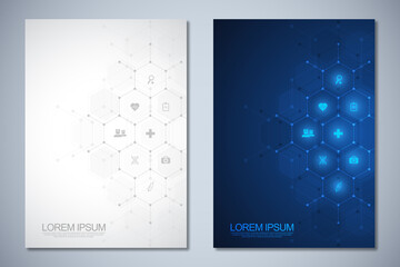 Wall Mural - template brochure or cover book, page layout, flyer design. concept and idea for health care busines
