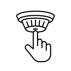 Canvas Print - smoke detector battery test outline icon. clipart image isolated on white background.