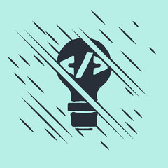 Black Web design and front end development icon isolated on green background. Glitch style. Vector.