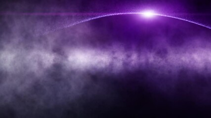 Poster - fantasy blue violet coloures abstract universe with artistic planet and star in motion background.
