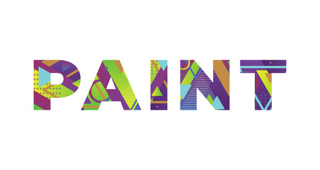 Sticker - Paint Concept Retro Colorful Word Art Illustration