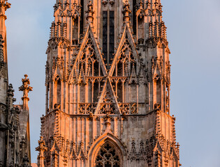 Wall Mural - Vienna, Austria: details Stephansdom facade at sunset