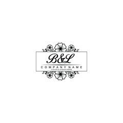 Initial BL Handwriting, Wedding Monogram Logo Design, Modern Minimalistic and Floral templates for Invitation cards	