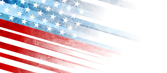 USA colors, stars and stripes abstract grunge design. Independence Day modern vector background. Corporate concept american flag