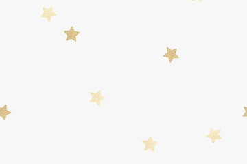 Shimmery gold stars pattern off white background