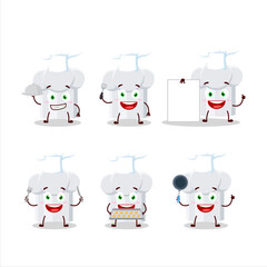 Wall Mural - Cartoon character of chef hat with various chef emoticons