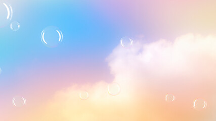 Wall Mural - Pastel background bubbles in the sky