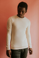 Wall Mural - White long sleeves top mockup men's apparel