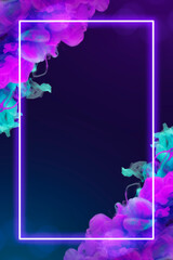 Wall Mural - Purple glowing frame smoke background