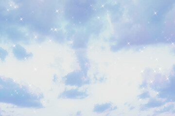 Wall Mural - sparkle cloud light blue dreamy background