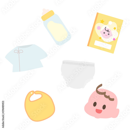 赤ちゃんと赤ちゃんグッズイラスト素材 Vector De Stock Adobe Stock