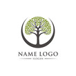 Tree logo concept. Abstract, balance and life design template. Vector illustration