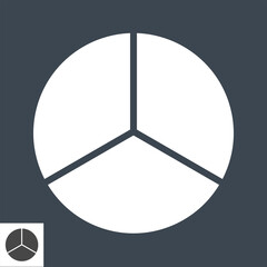 Wall Mural - pie chart related vector glyph icon. isolated on black background. vector illustration.