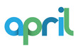 APRIL blue and green vector lettering banner