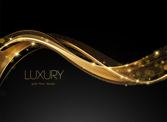 Leinwandbilder - Holiday Abstract shiny color gold design element